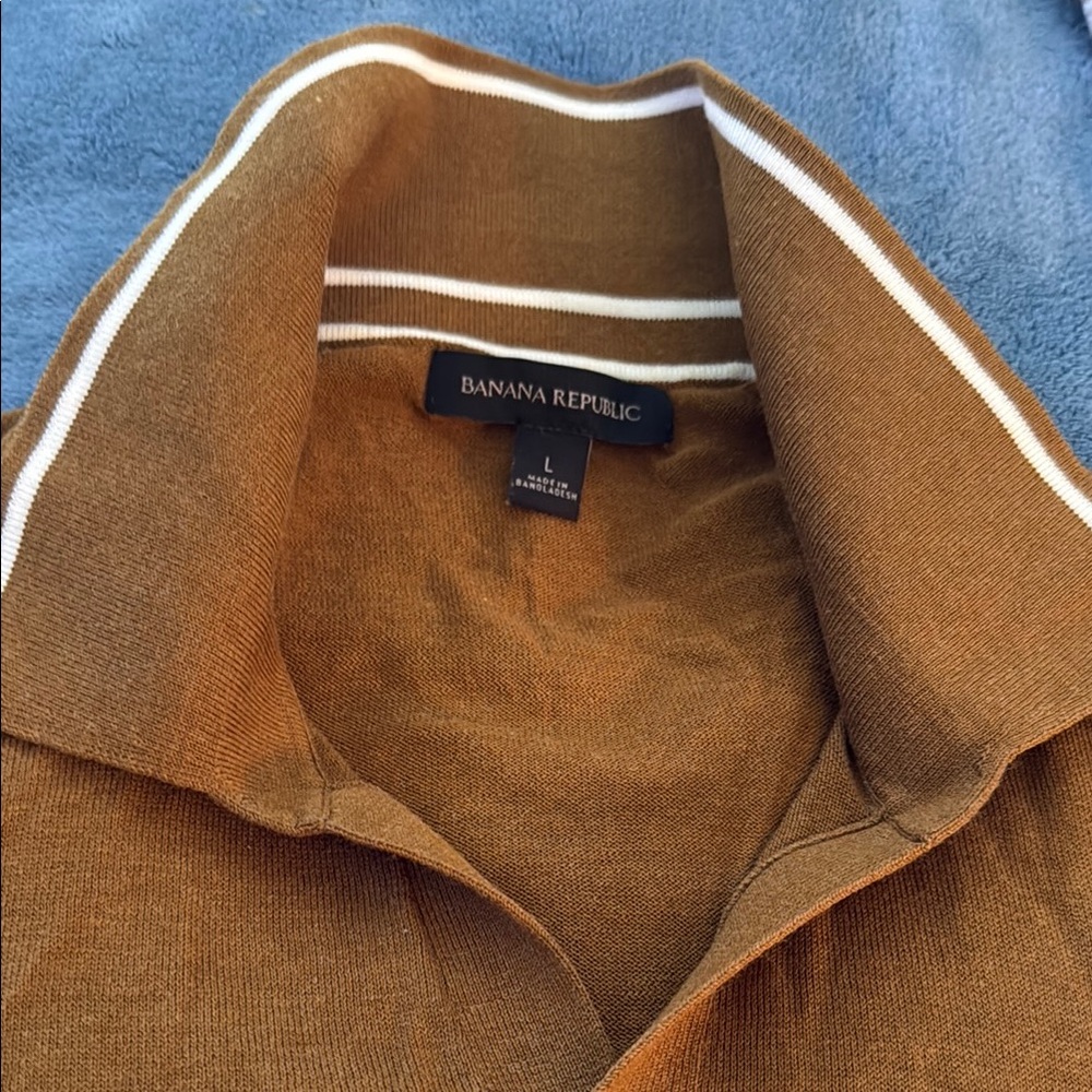 Banana Republic Tan Polo with White Trim